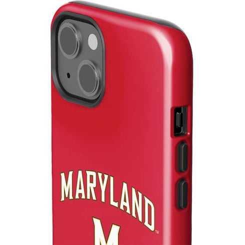 University of Maryland Collegiate Text Red iPhone 15 Impact Case